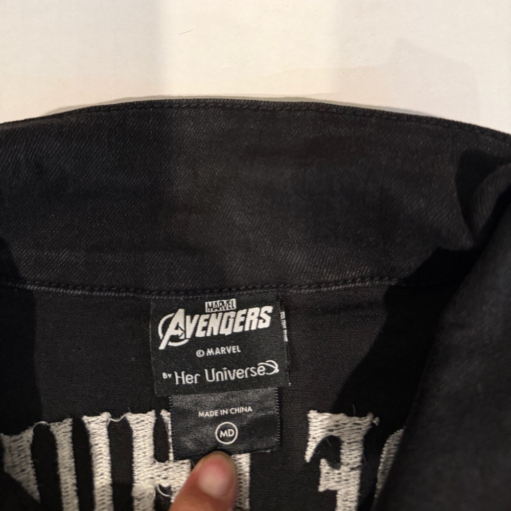 Her Universe Black Marvel Avengers Denim Vest - Picture 3 of 6